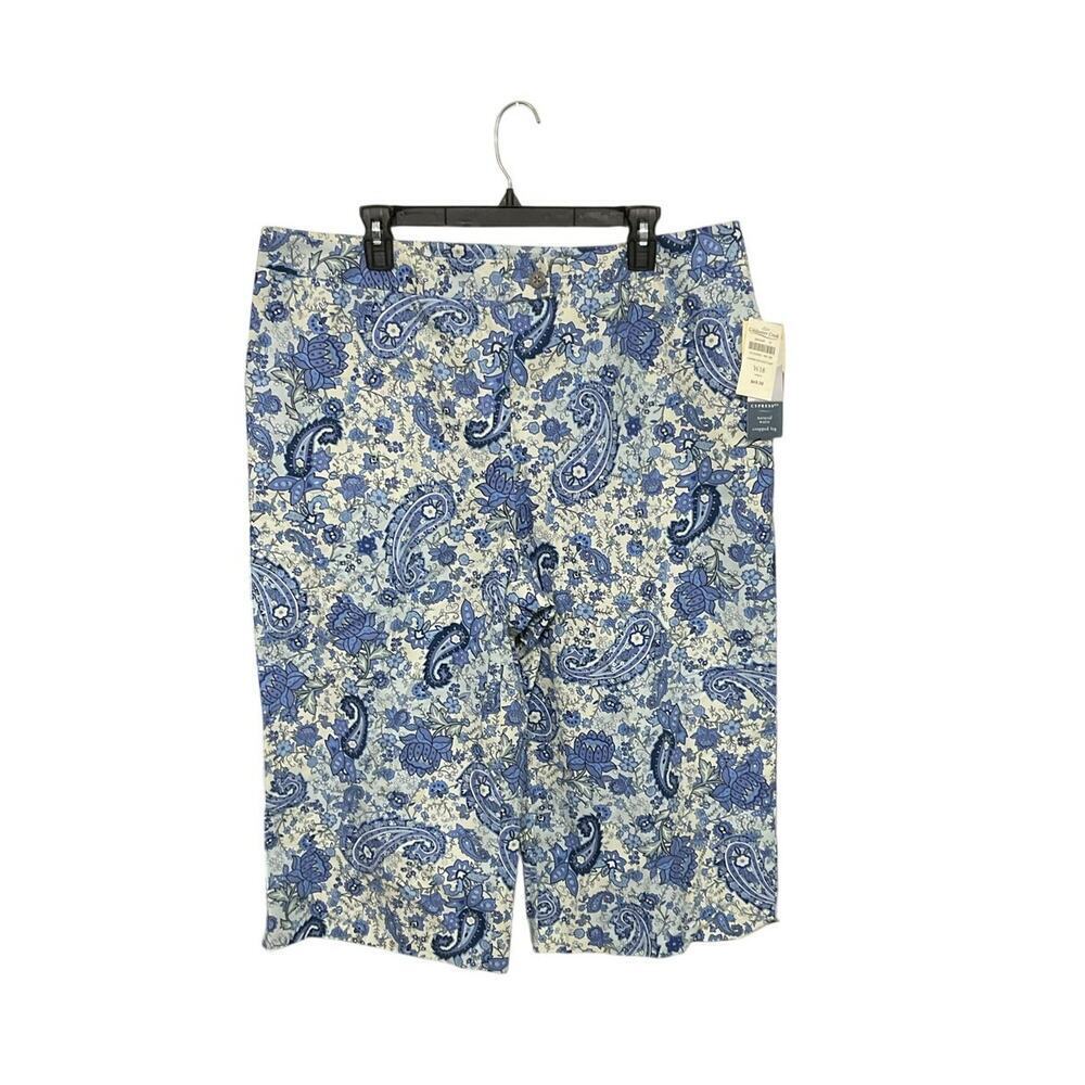 NWT Coldwater Creek Cypress Boutique Crop Pants Womens Paisley Size 18W Stretch